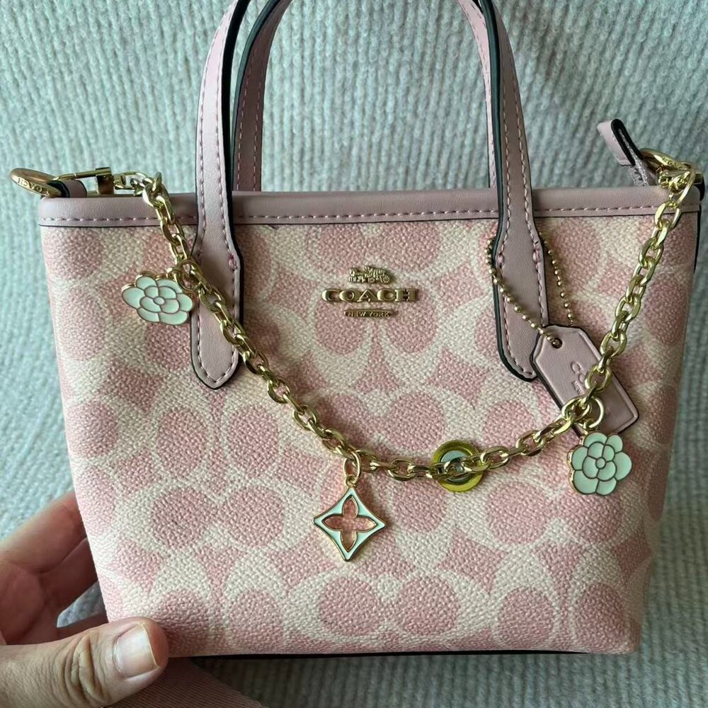 Women's Cowhide Shoulder Bag coach bag pink 16*16